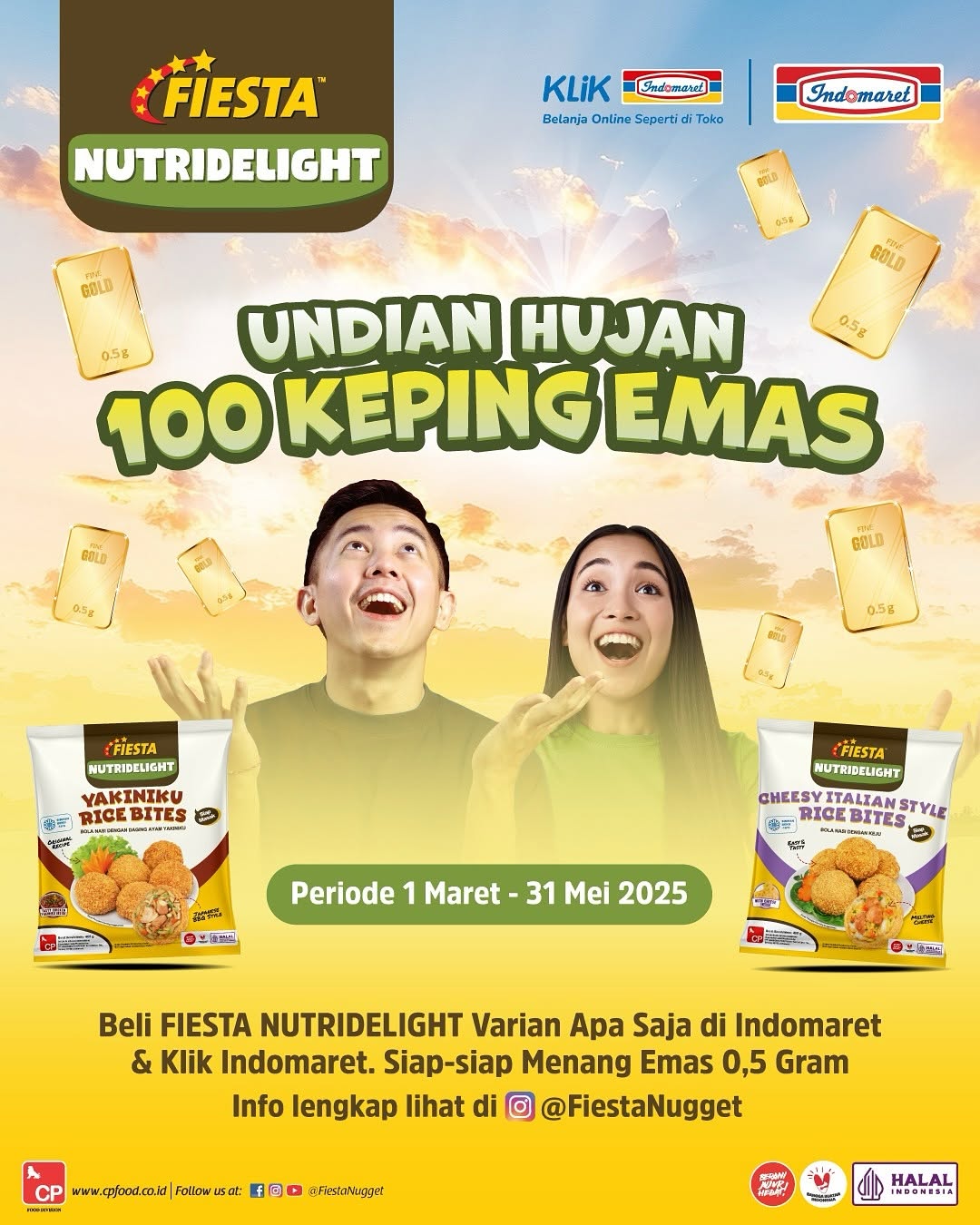 Undian Hujan 100 Keping Emas 0,5 Gram dari Fiesta Nutridelight 