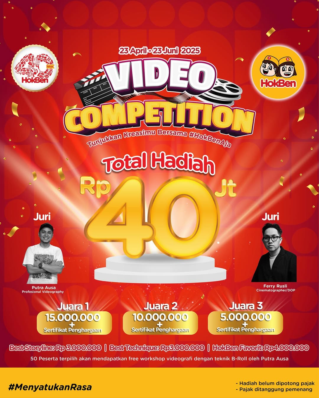 HokBen Video Competition Berhadiah Total 40 Juta Rupiah