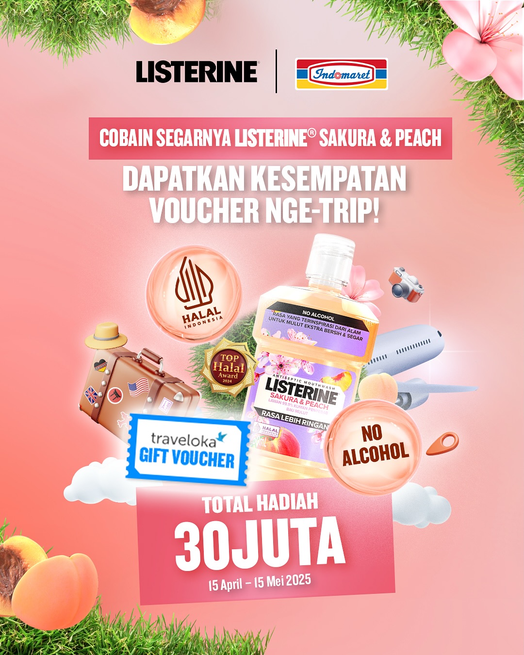 Kuis Instagram Listerine Sakura & Peach Berhadiah Total 30 Juta