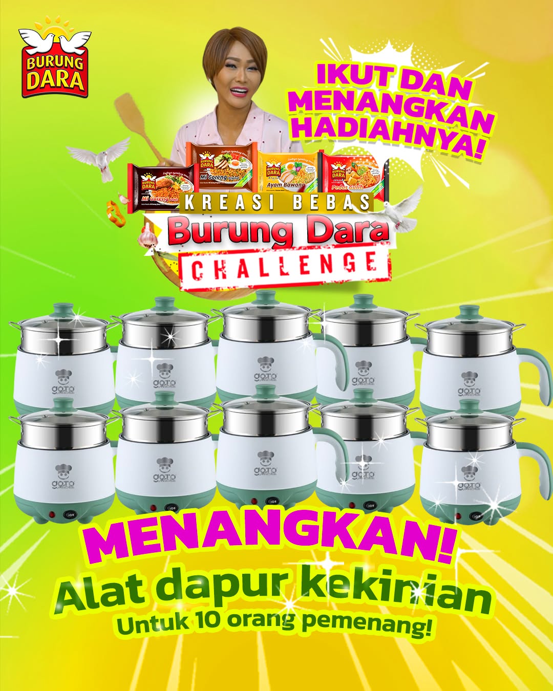 Lomba Kreasi Bebas Burung Dara Berhadiah 10 Alat Dapur