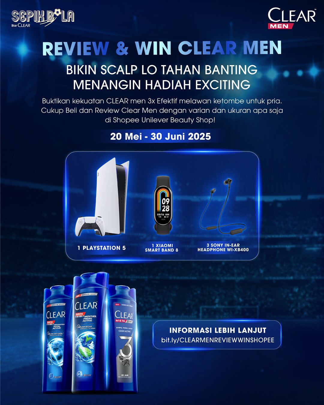 Lomba Review Shampoo Clear Men Berhadiah PS 5
