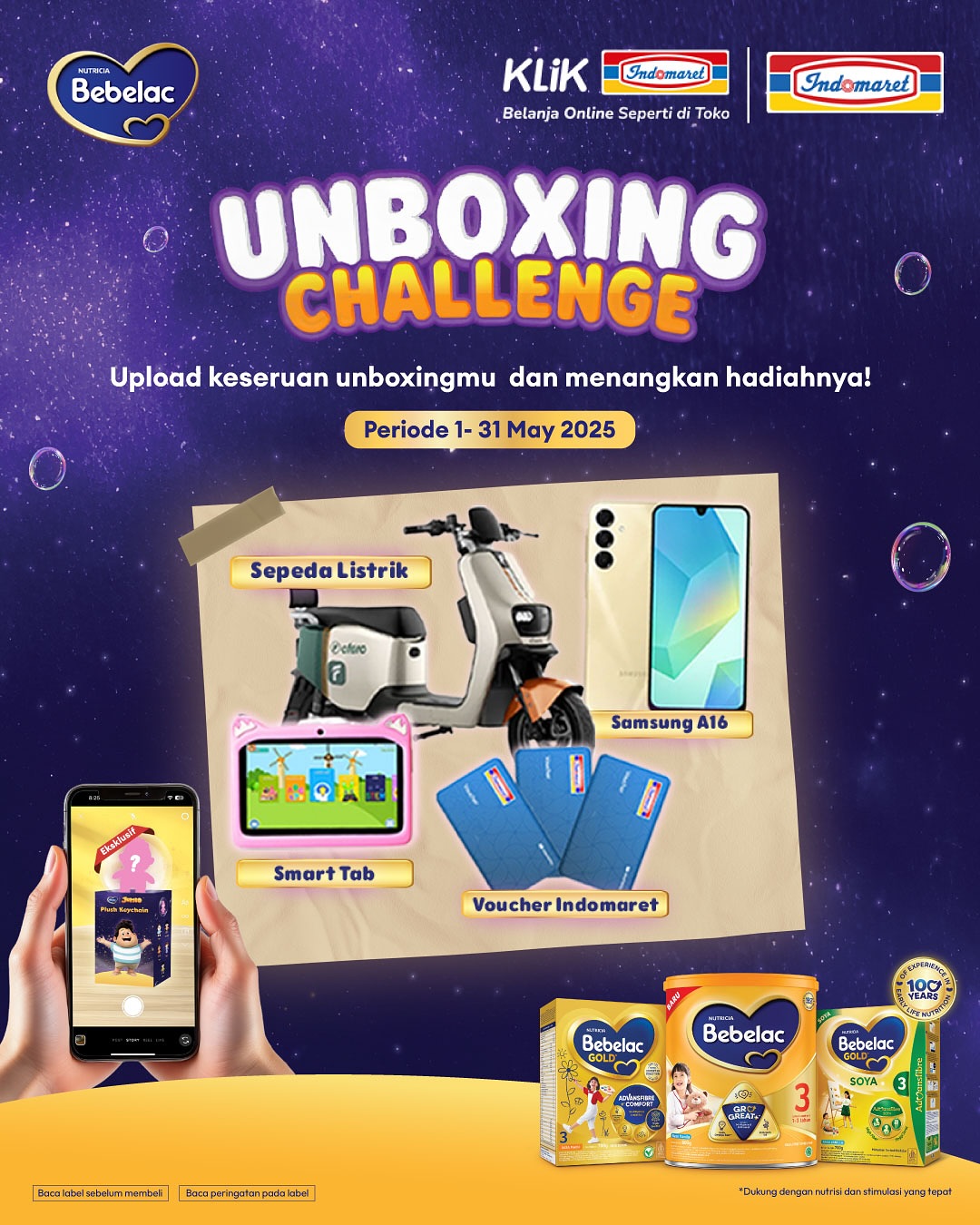 Lomba Video Unboxing Blindbox Bebelac Berhadiah Sepeda Listrik