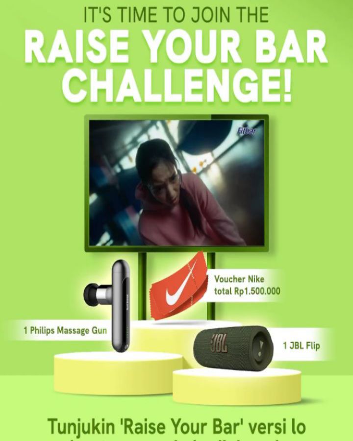 Raise Your Bar Challenge Berhadiah JBL Flip 6, Voucher Nike 1,5jt, dll