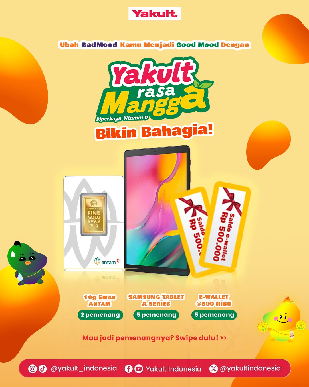 Kontes Video Yakult Rasa Mangga Berhadiah Emas, Tablet & E-Wallet
