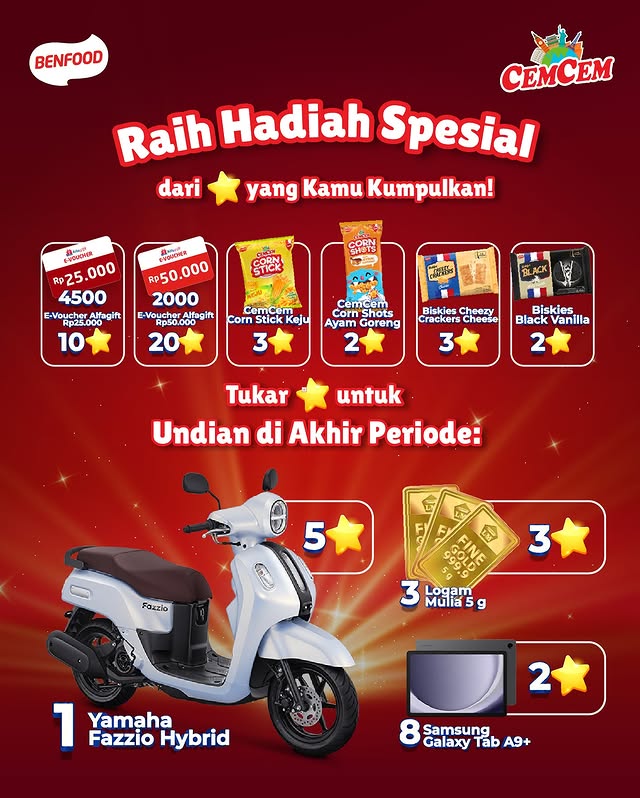 Promo Undian Serbu Benstar Berhadiah YAMAHA Fazzio Hybrid