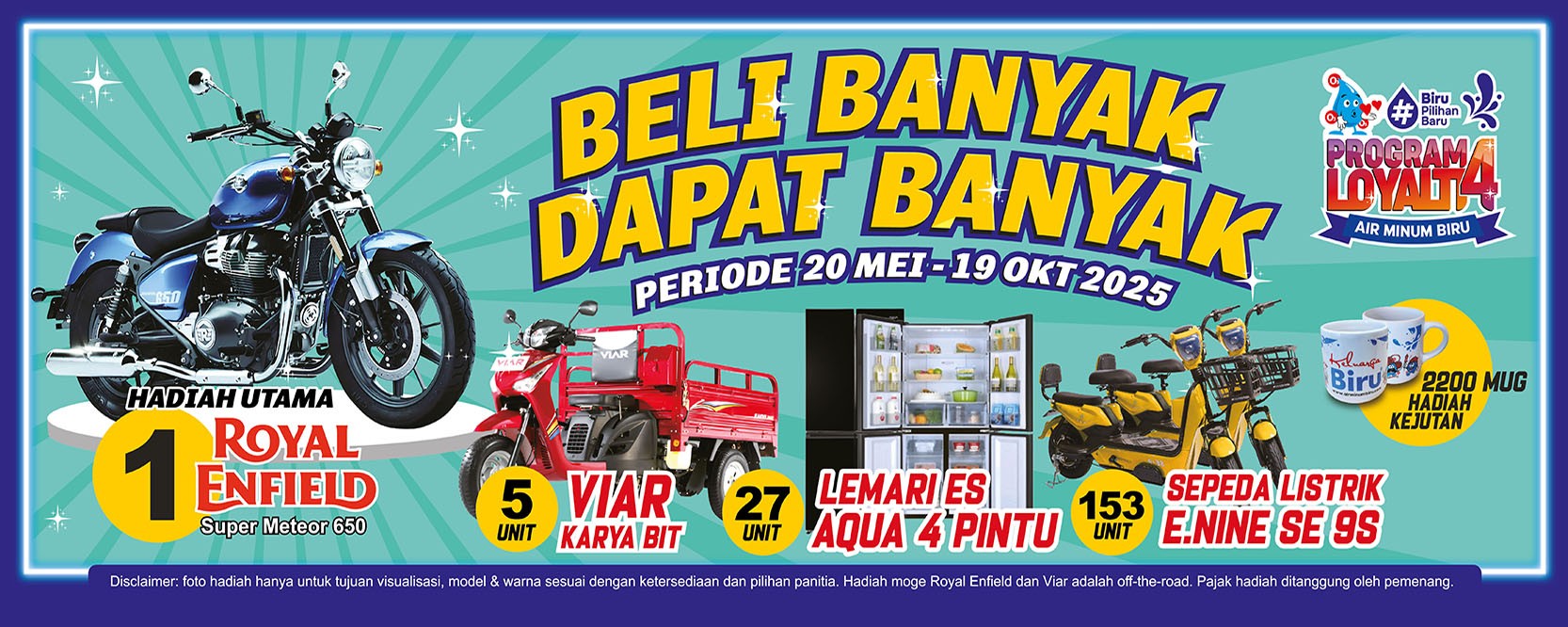 Undian Air Minum Biru Berhadiah Moge Royal Enfield 650