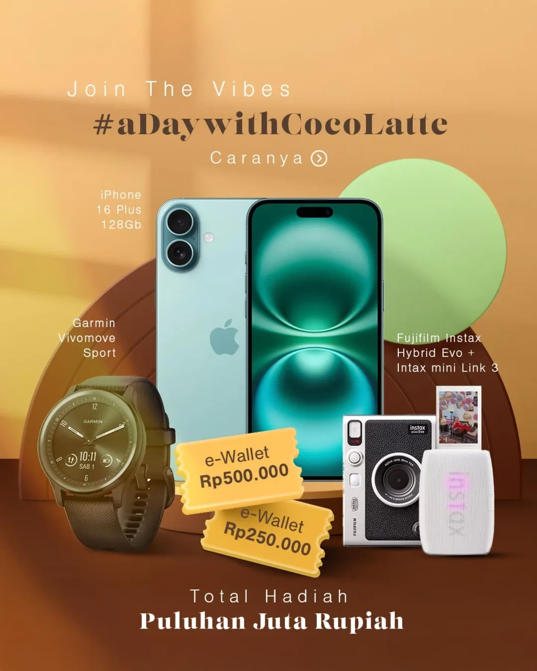 Challenge a Day With Cocolatte Berhadiah iPhone 16 Plus 128Gb