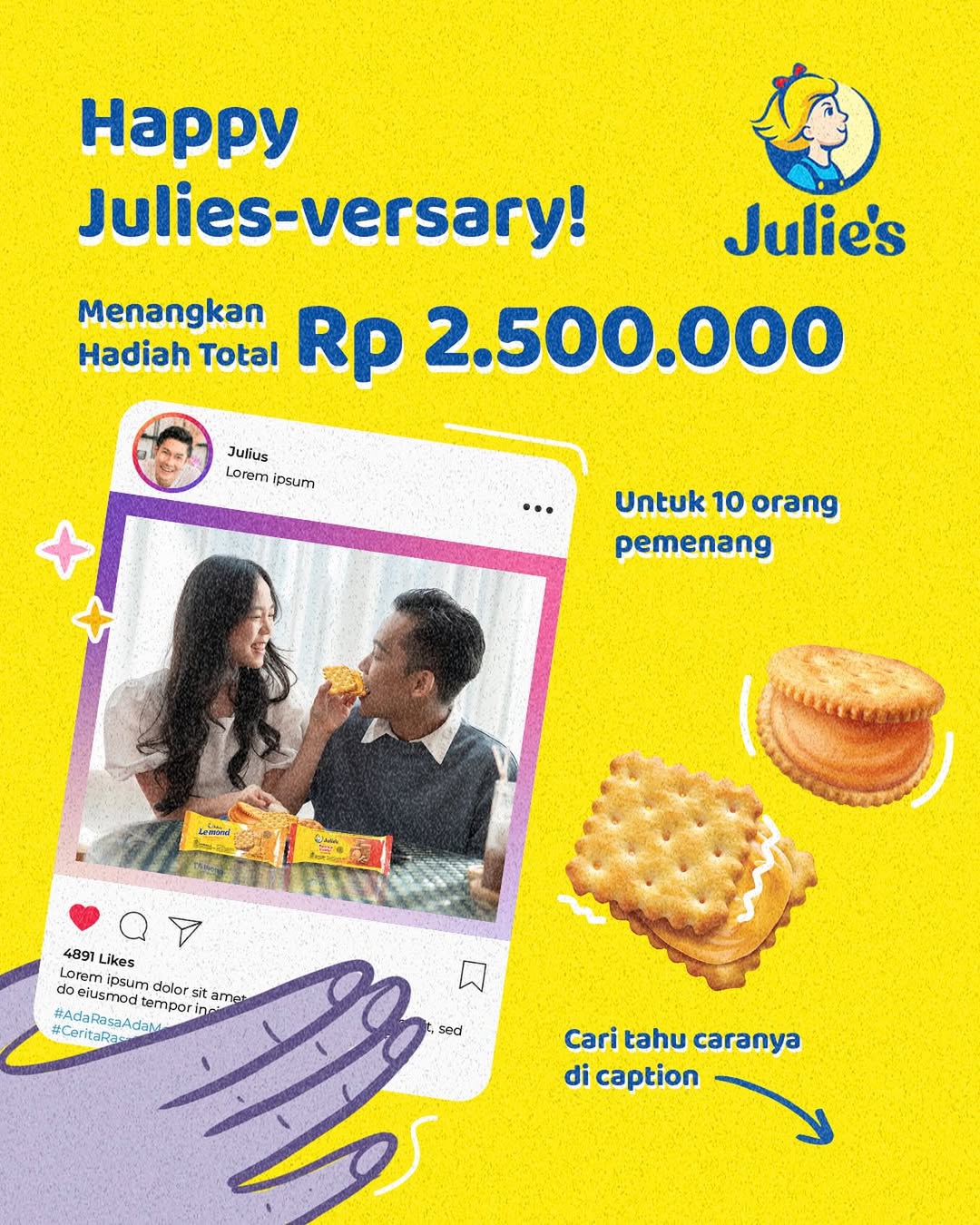 Kontes Foto Happy Julie-versary Berhadiah Total 2,5 Juta Rupiah
