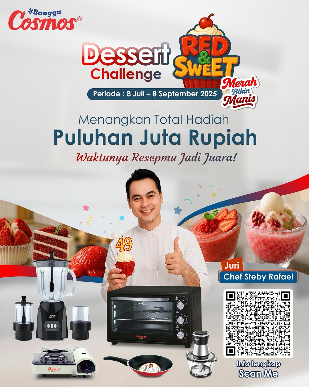 Lomba Resep Dessert Red & Sweet Cosmos Hadiah Puluhan Juta