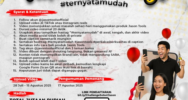 Lomba Video Jason Tools Ternyata Mudah Berhadiah Jutaan Rupiah