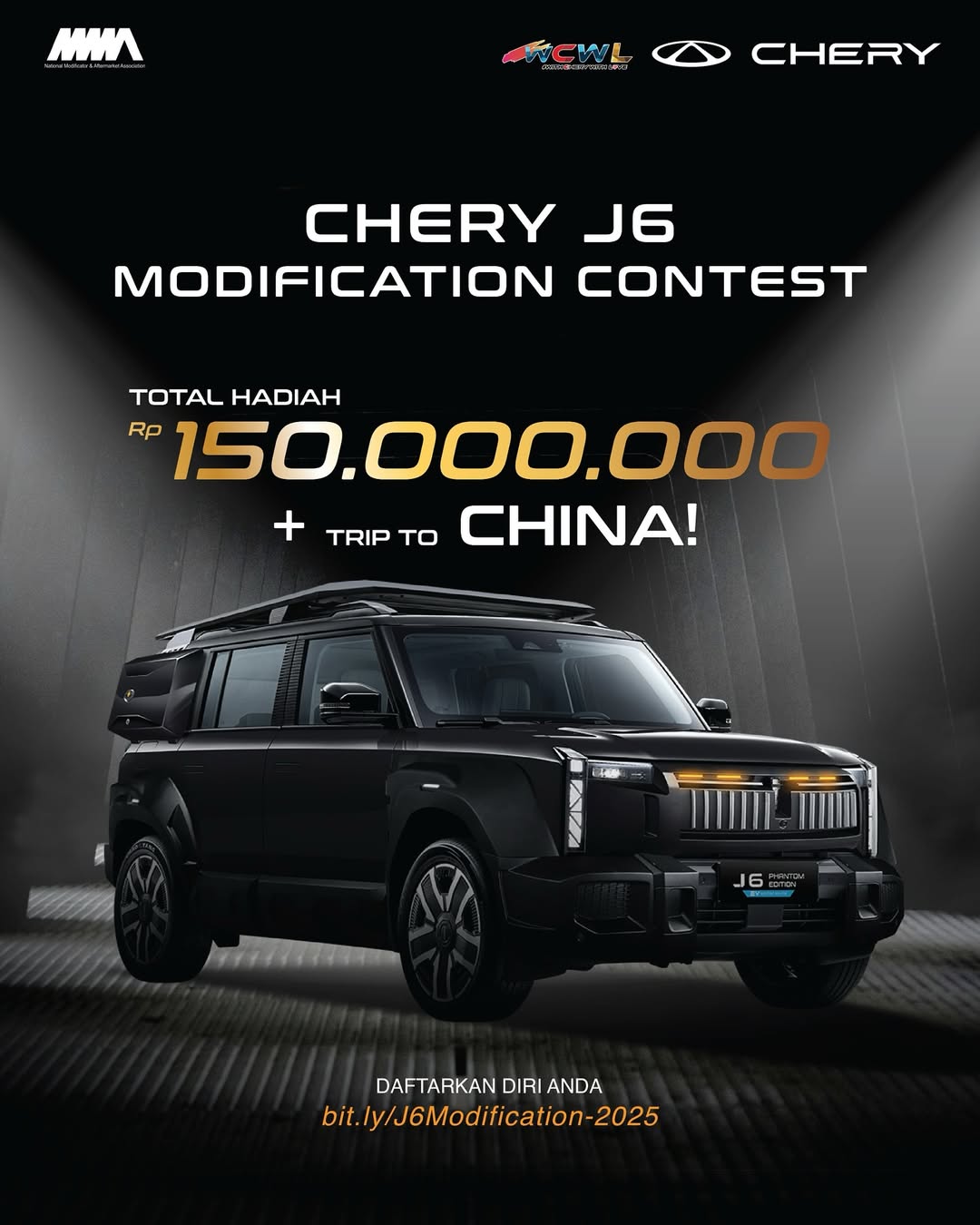 Lomba Modifikasi Chery J6 Total Hadiah 150 Juta + Trip Ke China
