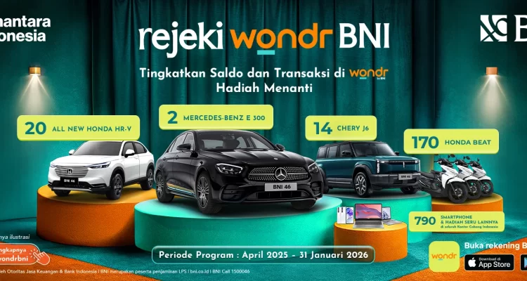 Undian Bank Rejeki Wondr BNI Berhadiah 36 Unit Mobil Mewah
