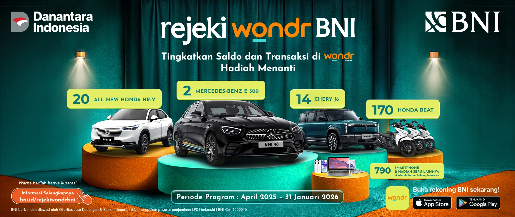 Undian Bank Rejeki Wondr BNI Berhadiah 36 Unit Mobil Mewah