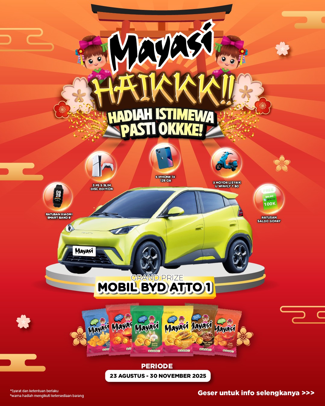 Undian Mayasi HAIKKK Berhadiah Mobil Listrik BYD ATTO 1