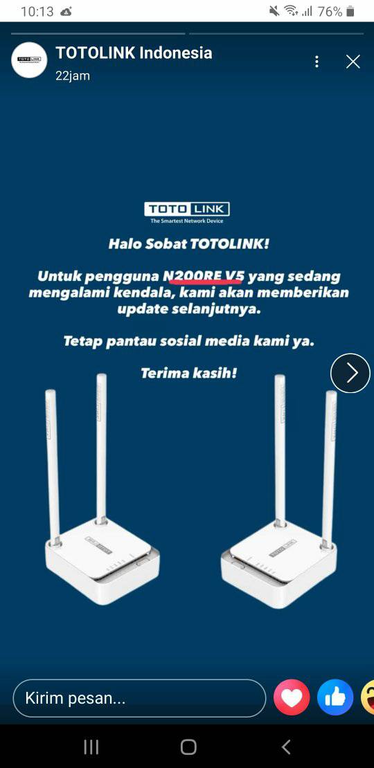 totolink error lagi