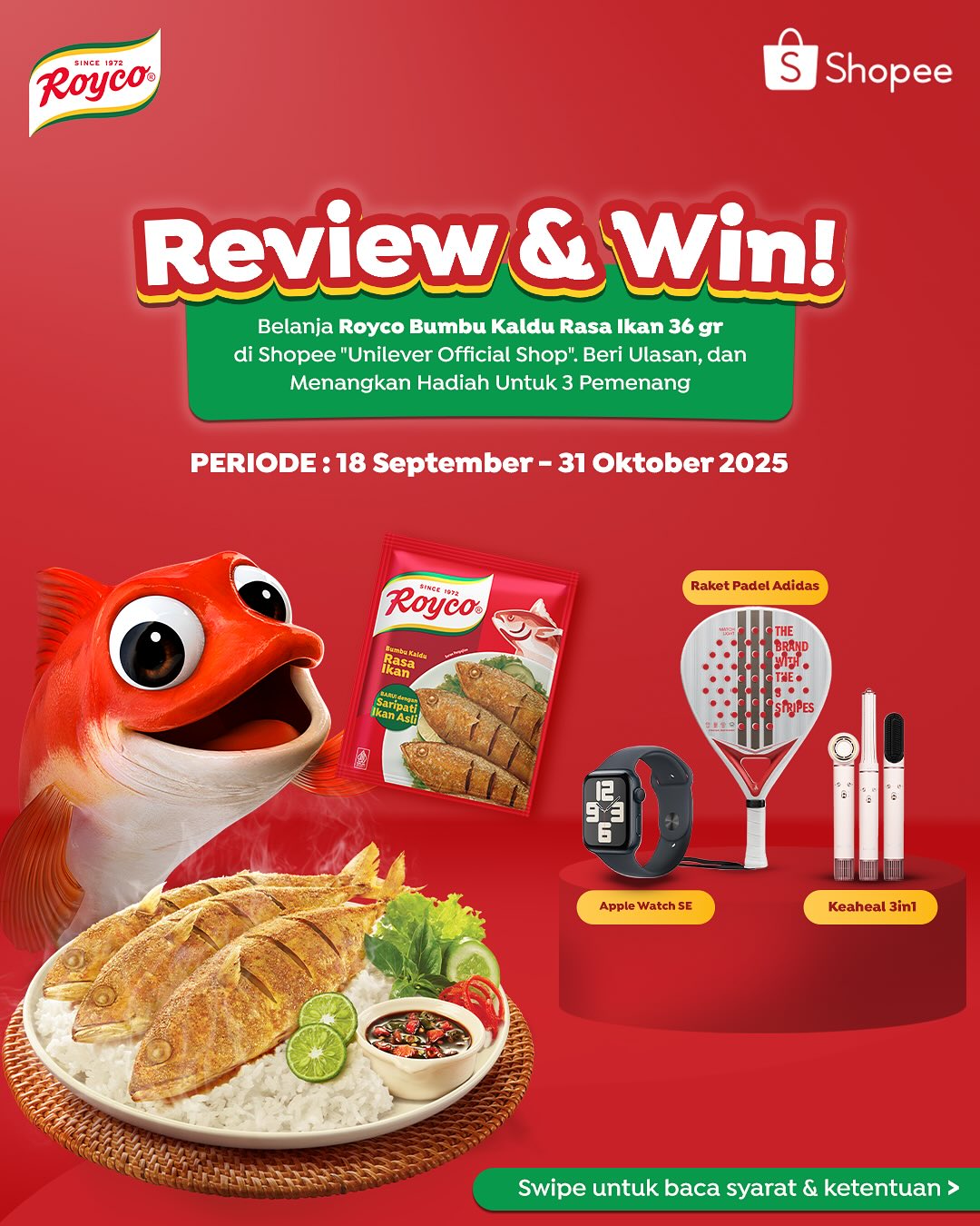 Kontes Review Royco Rasa Ikan Berhadiah Apple Watch SE