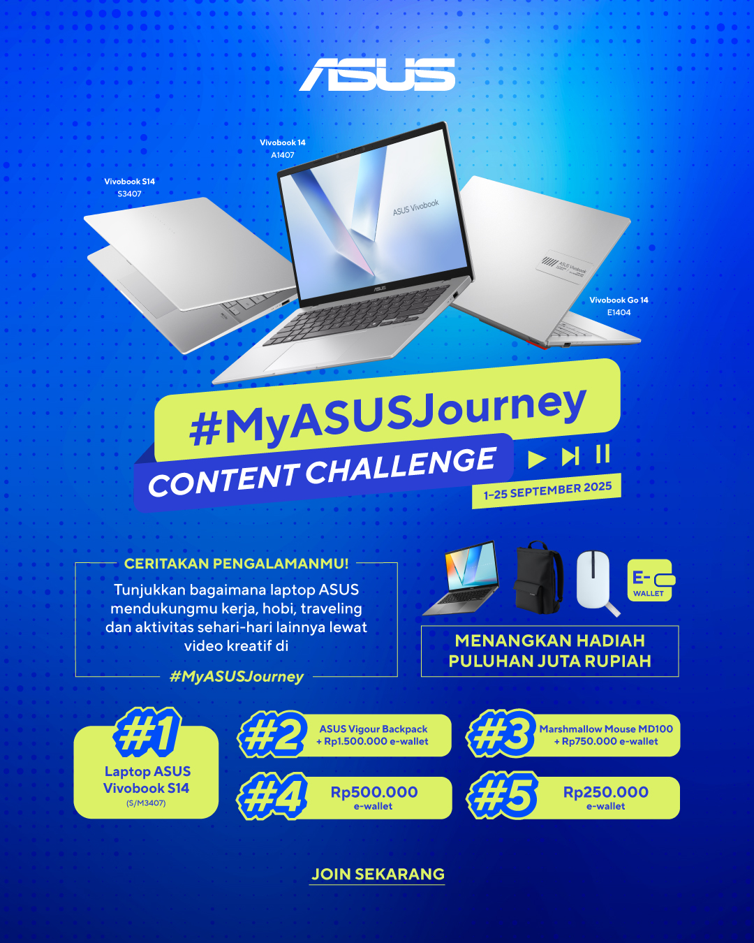 Kontes Video My Asus Journey Berhadiah ASUS Vivobook S14