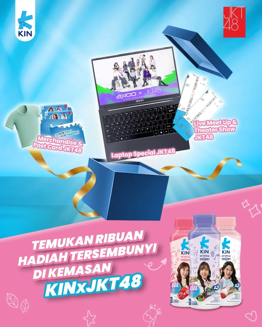 Promo Hadiah 30 Laptop Axioo di Kemasan KIN Yogurt x JKT48 