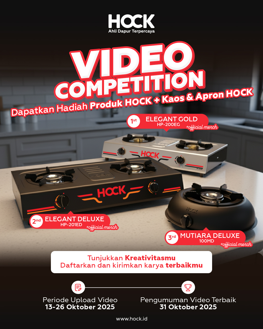Hock Video Competition Berhadiah Kompor Gas + Kaos & Apron