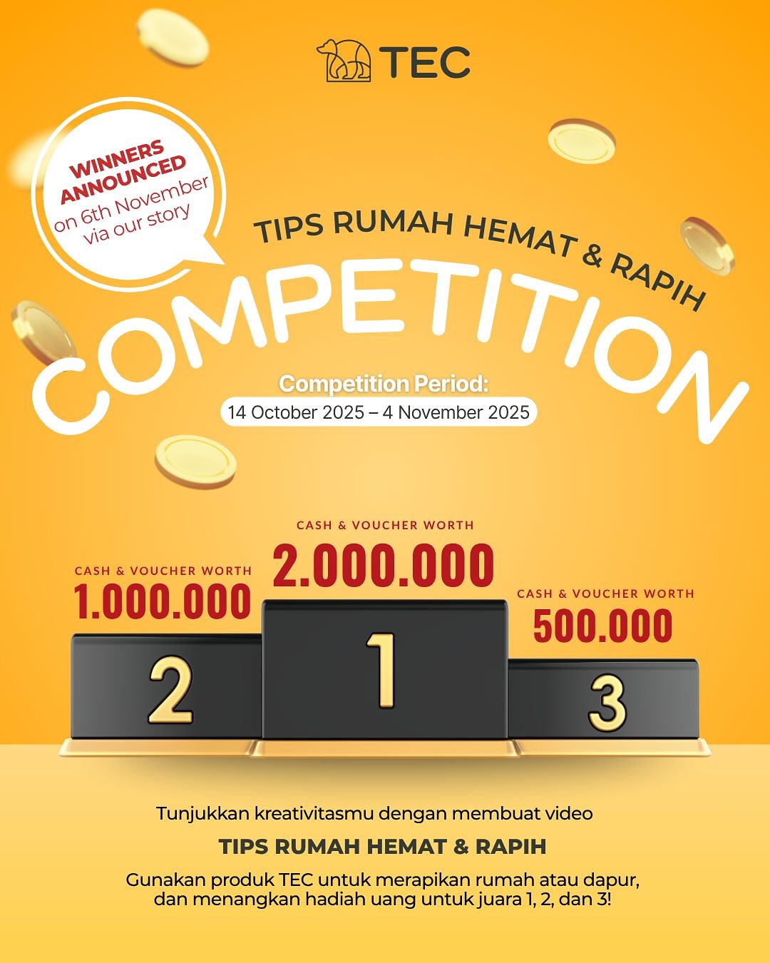 Kontes Video Tips Rumah Hemat TEC Berhadiah Total 3.5 Juta