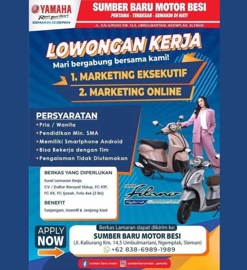 Loker Jogja -Sumber Baru Motor Besi di Bidang Marketing Strategis