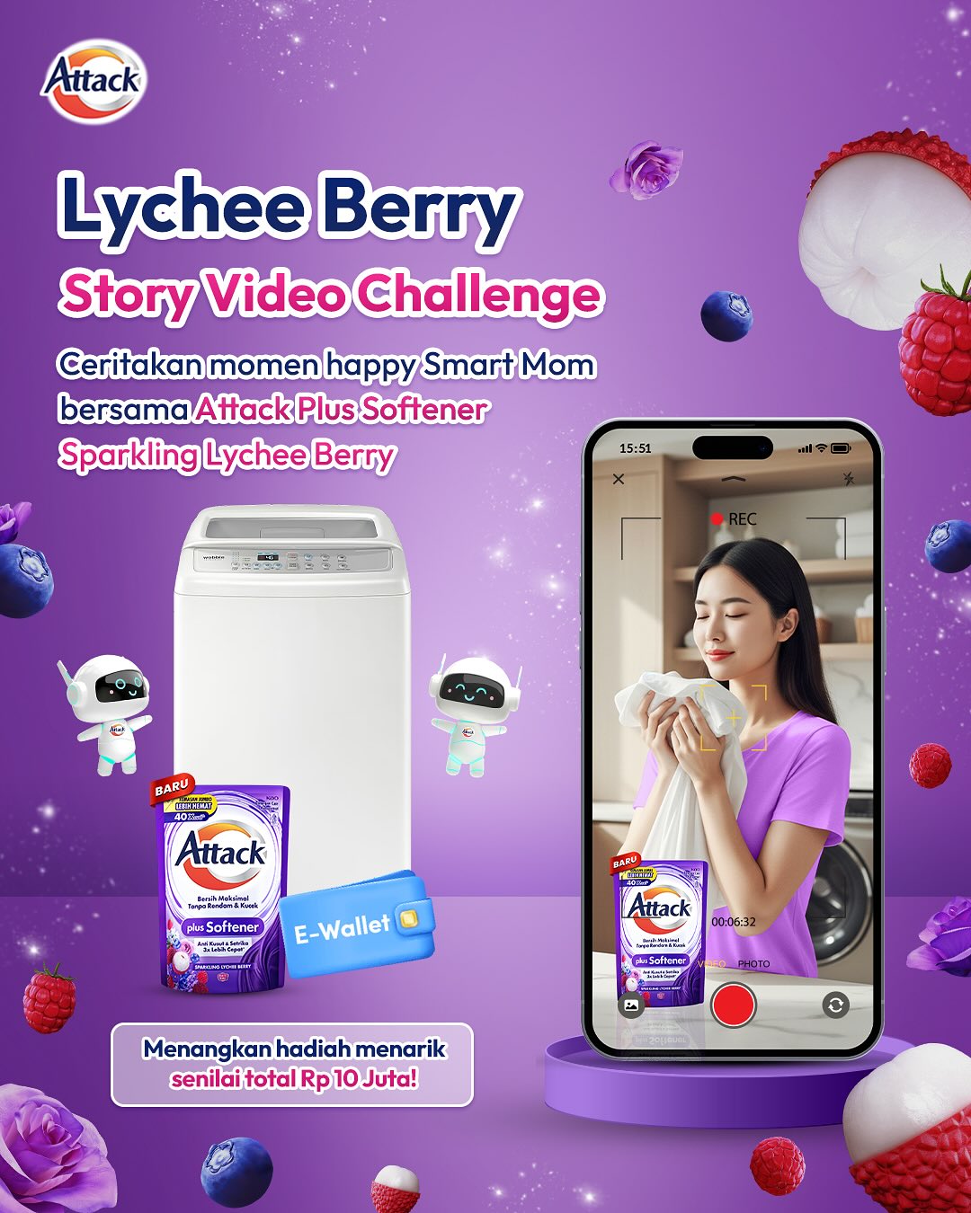 Lomba Video Lychee Berry Berhadiah Mesin Cuci & E-Wallet