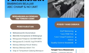 Lowongan Kerja Bimbel ABC Champ & No Limit Ajaran 2025-2026