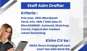 Lowongan Kerja Semarang – Staff Adm Drafter di Floryn
