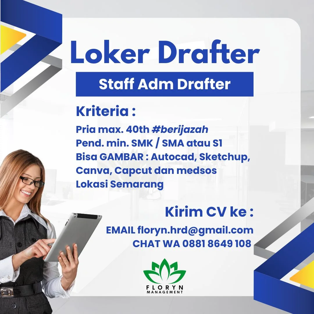 Lowongan Kerja Semarang - Staff Adm Drafter di Floryn