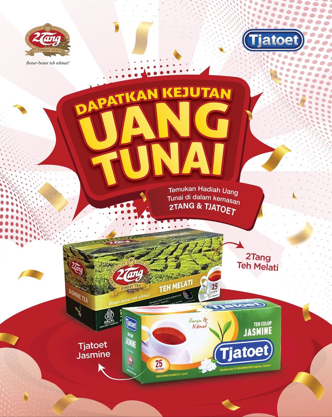 Promo Kejutan Uang di Kemasan Teh Celup 2Tang dan Tjatoet