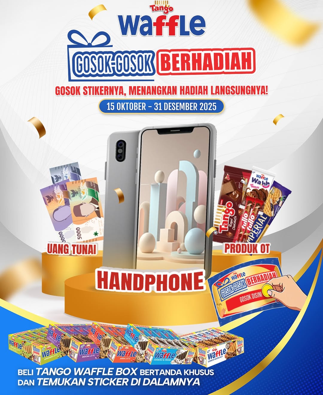 Promo Tango Waffle Gosok-Gosok Berhadiah HP, Uang & Produk