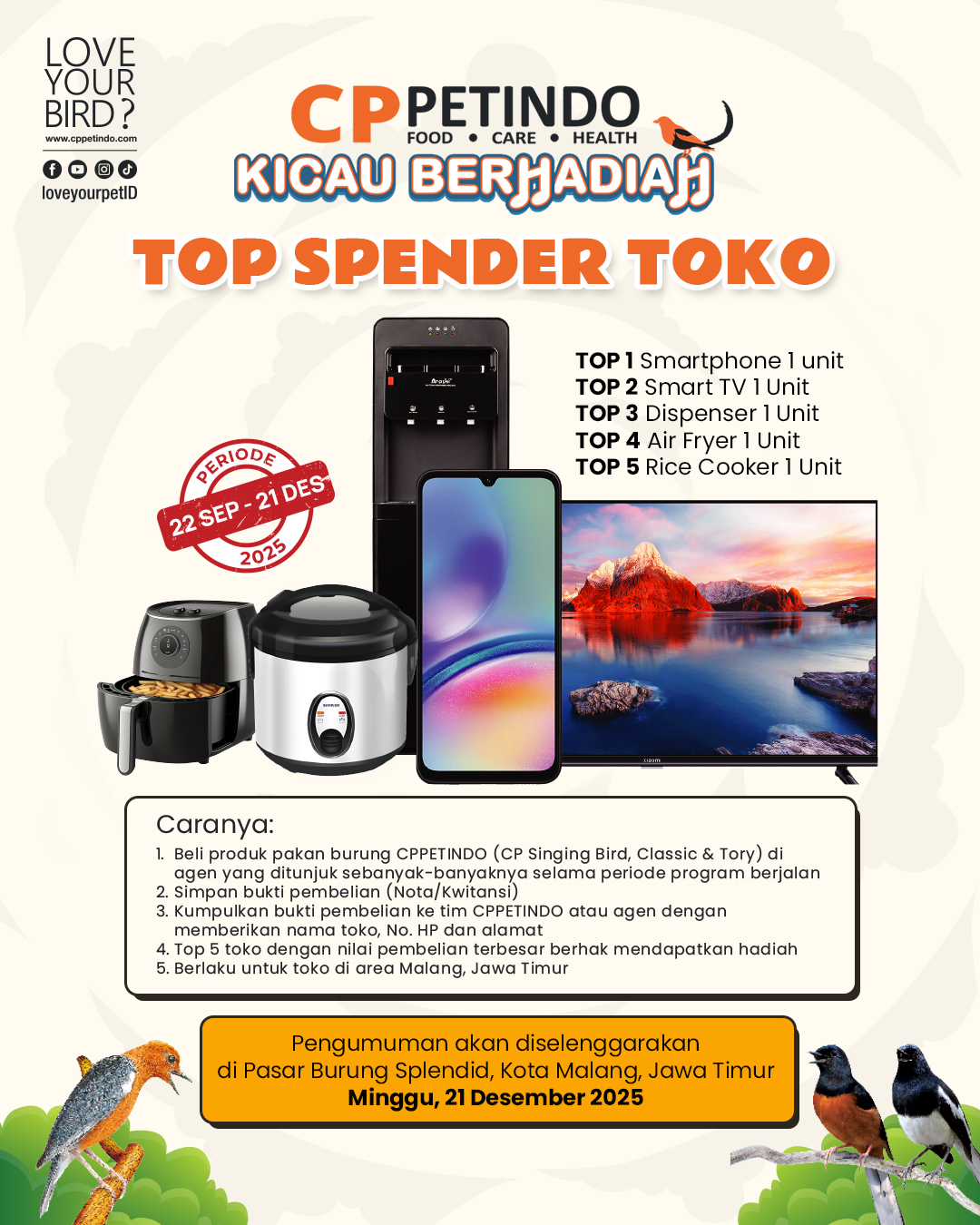 Promo Top Spender Kicau Berhadiah Total Jutaan Rupiah