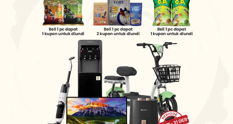 Undian Kicau Berhadiah Sepeda Listrik, Dispenser, Vacuum, dll