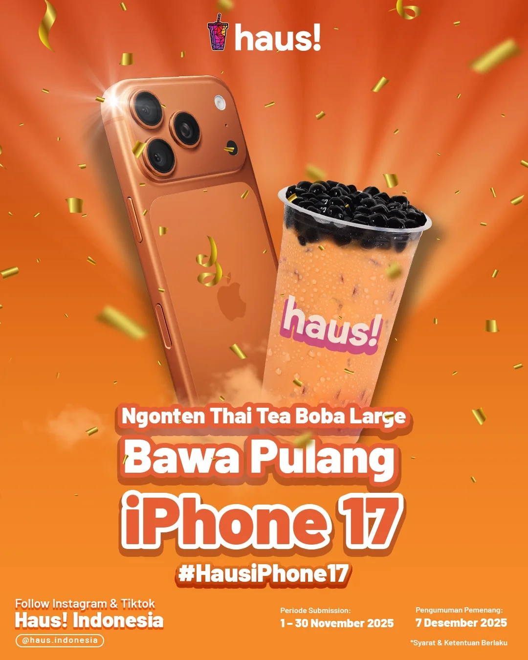 Challenge Lomba Ngonten Haus! Berhadiah iPhone 17