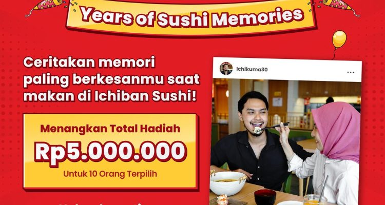 Giveaway Cerita AWE30ME Ichiban Sushi Berhadiah Total 5 Juta!