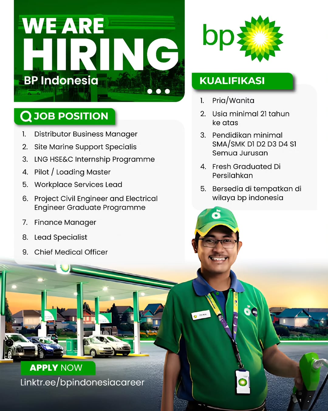 Loker SPBU bp Indonesia Banyak Posisi Yang Dibutuhkan!