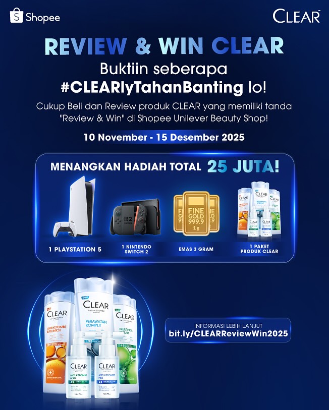 Lomba Review Produk CLEAR Berhadiah Playstation 5