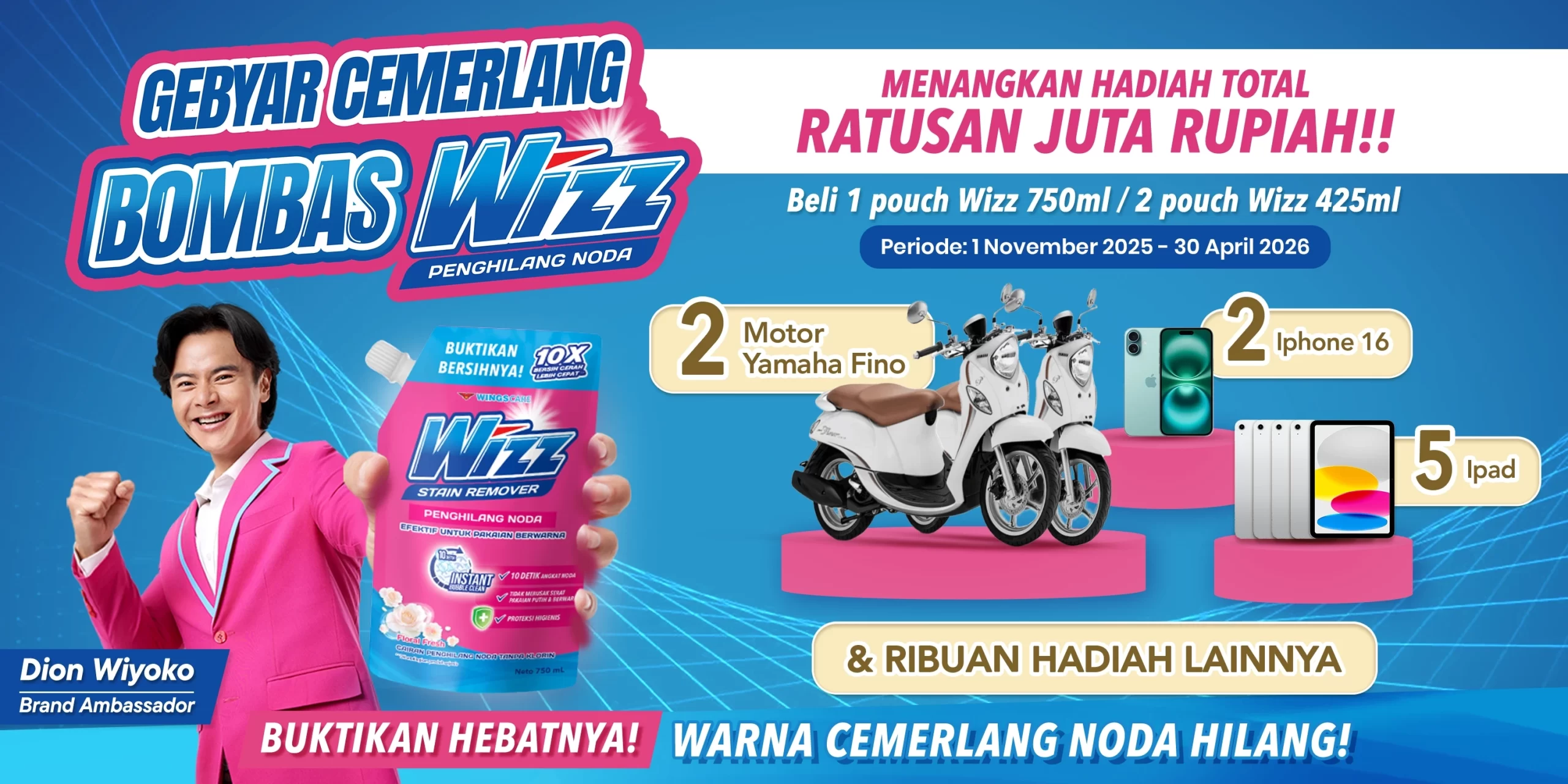 Undian Wizz Gebyar Cemerlang Tawarkan Hadiah Motor hingga iPhone!