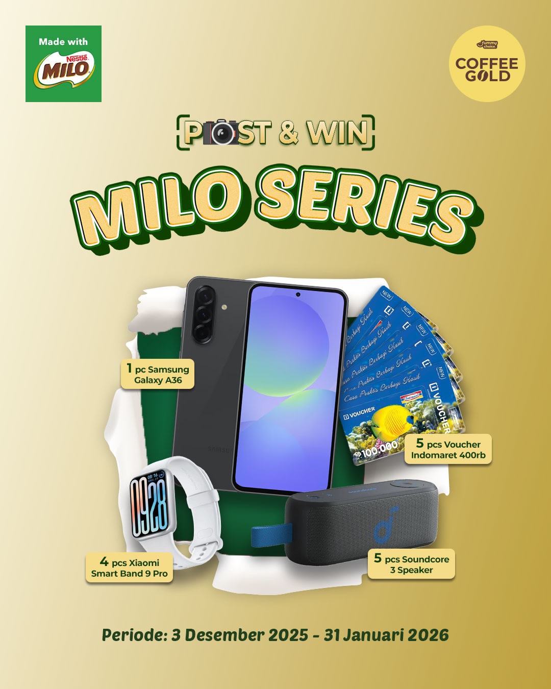 Challenge Post & Win Milo Series Berhadiah Samsung A36