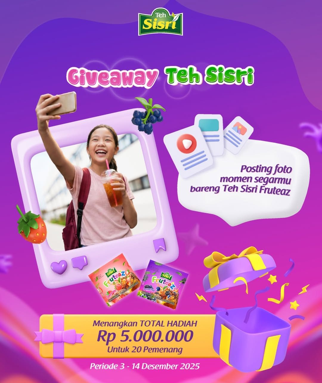 Kontes Foto Momen Segar Bareng Fruteaz Hadiah Total 5 Juta