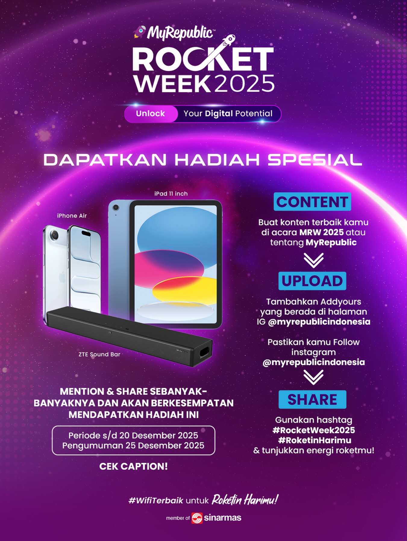 Lomba Konten MyRepublic MRW25 Berhadiah iPad Hingga iPhone Air