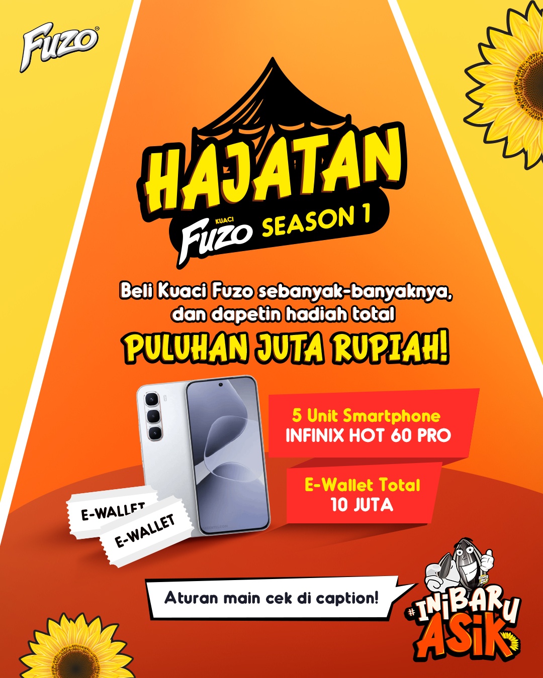 Lomba Poin Kuaci Fuzo Berhadiah 5 HP Infinix HOT 60 PRO