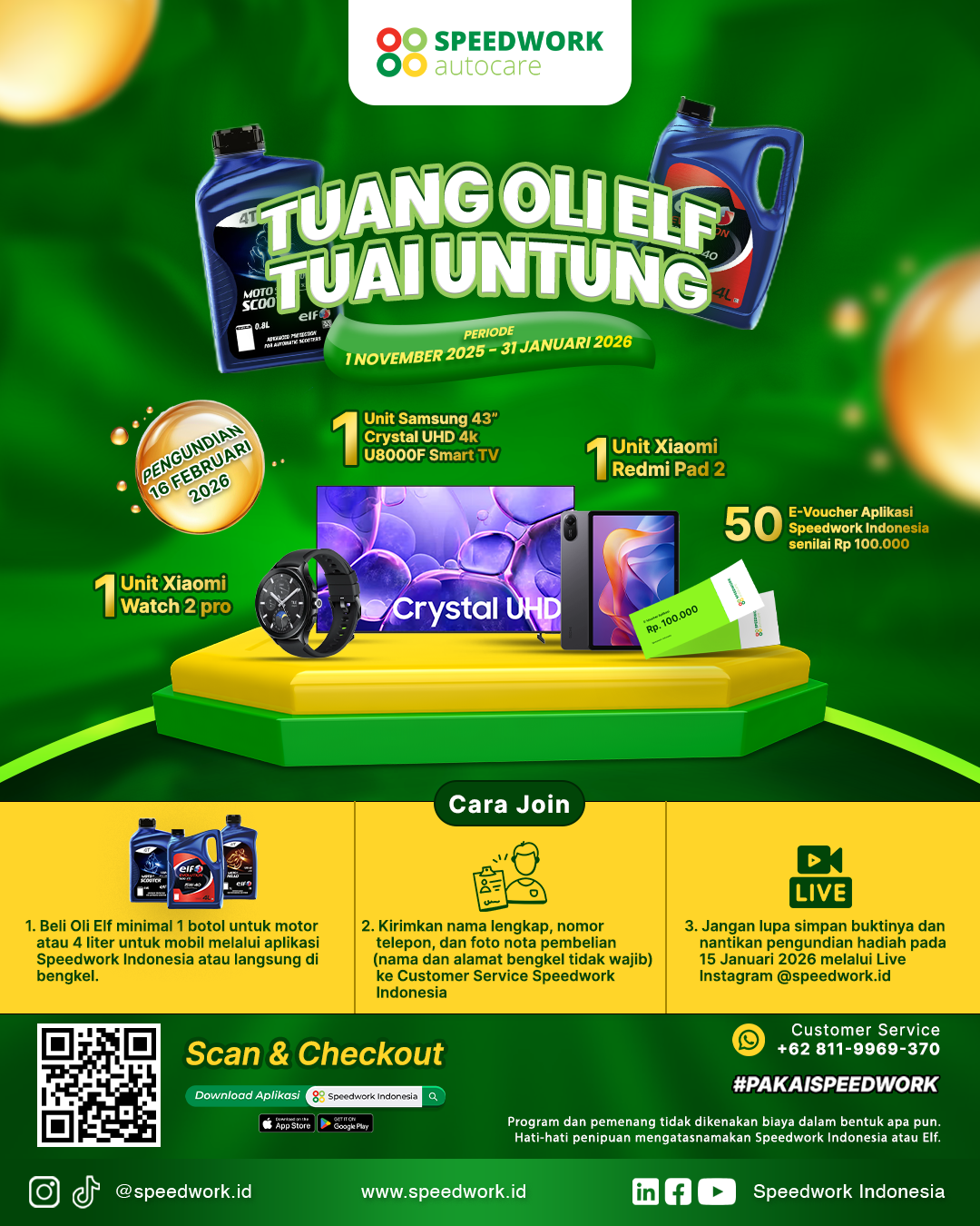 Undian Oli Elf Tuai Untung Berhadiah Total Jutaan Rupiah