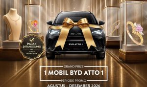Undian Beli Emas Semar Nusantara, Banjir Rezeki Berhadiah Mobil Listrik BYD Atto1