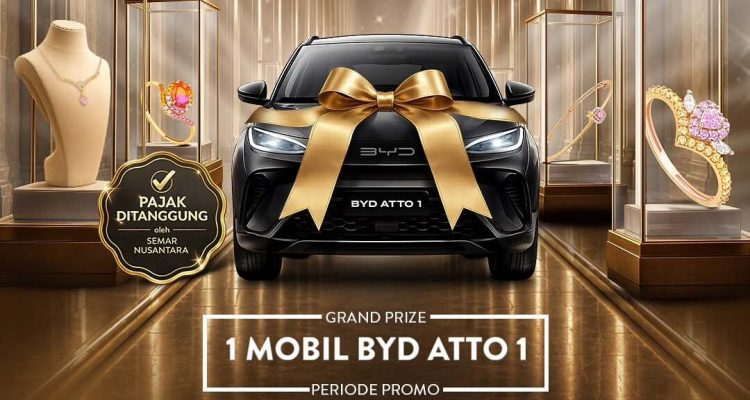 Undian Beli Emas Semar Nusantara, Banjir Rezeki Berhadiah Mobil Listrik BYD Atto1